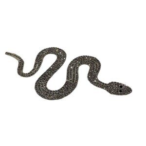 Bling Rhinestone Faux Gems 4 Inch Bling Snake Stick on Iron On Patch NEW